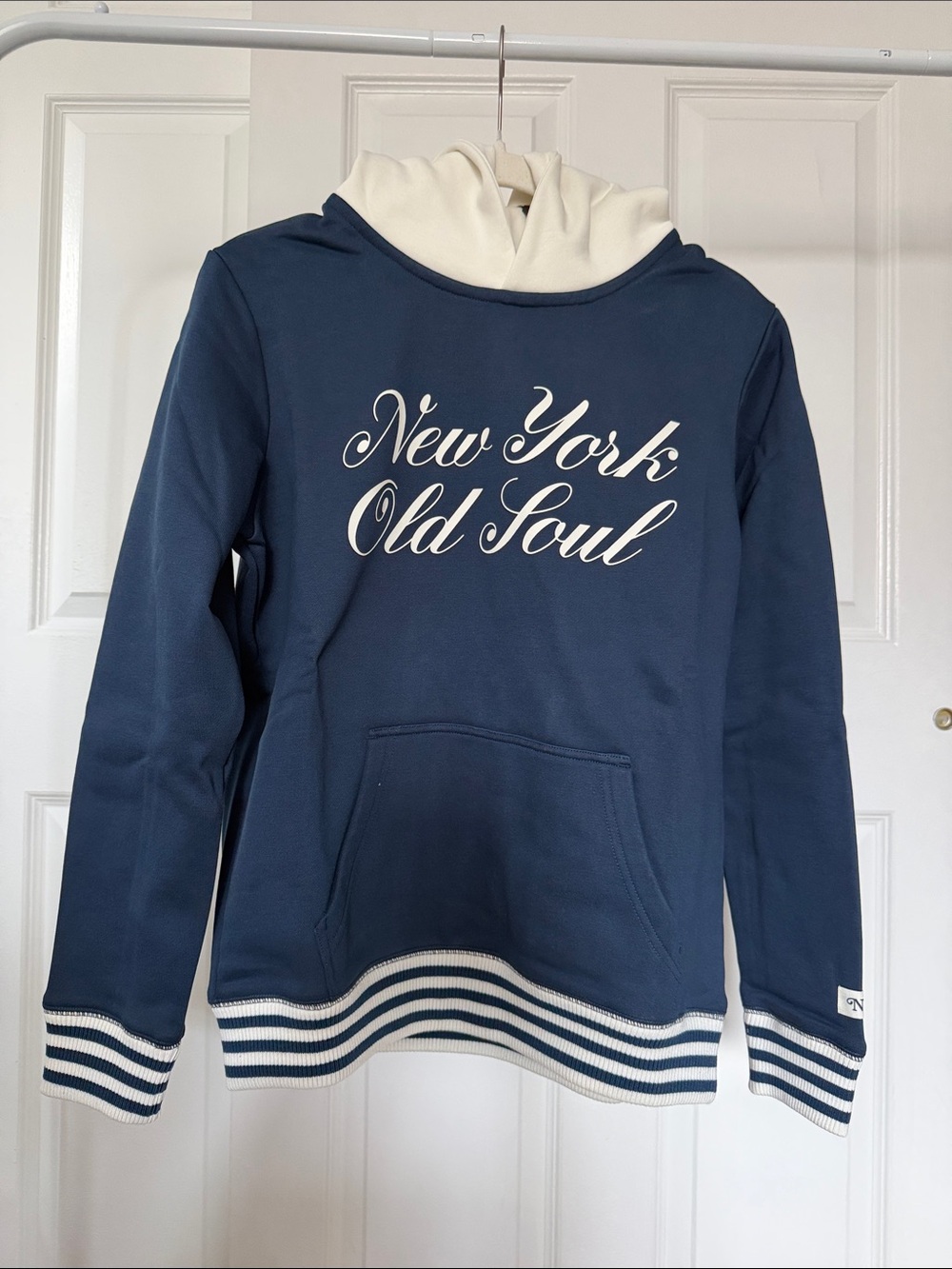 NYON New York Old Soul Navy & Cream Cowl Pullover Sweater